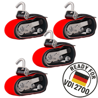 Sada čtyř přepravních pásů pro přívěsy HEFFA CARLINE 130, pásy pro zajištění kol 2,8 m/50 mm/5 t VDI 2700