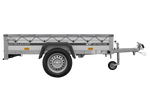 Jednonápravový přívěs s hliníkovými bočnicemi 200x125 Unitrailer Garden 201 KIPP ALU s rámem H-0 a šedým krytem