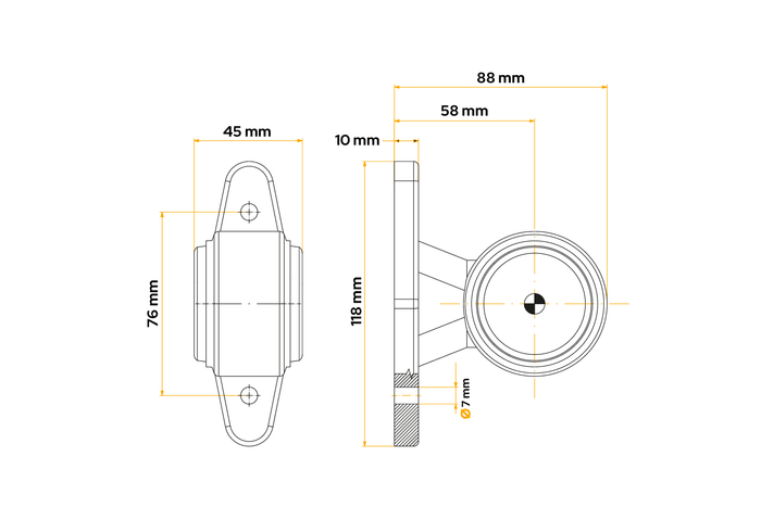 FRISTOM FT-009A LED obrysová lampa, univerzální, na gumovém rameni