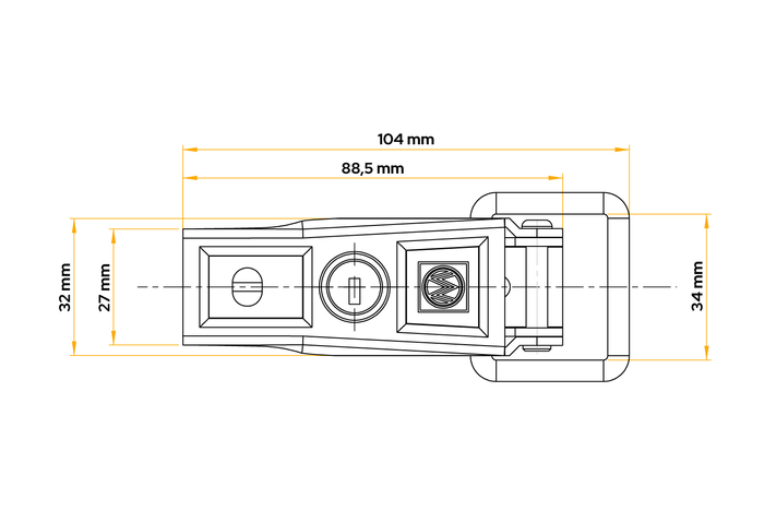 Sada dvou bočních háků přívěsu WINTERHOFF BVS 60-1 pro uzamčení boku přívěsu klíčem