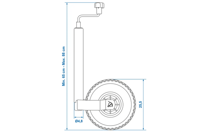 Oporné kolo ProPlus 341507 150 kg 48 mm 650-880 mm