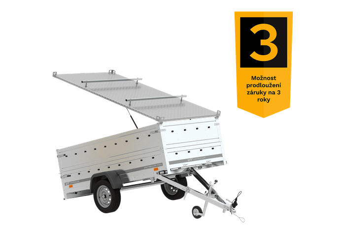 Jednonápravový přívěs 264x125 UNITRAILER GARDEN 264 KIPP s bočnicemi BIS a hliníkovou plachtou