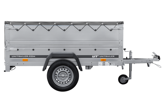 Přívěs za auto 200x106 UNITRAILER GARDEN 200 KIPP s bočnicemi BIS a šedou plachtou