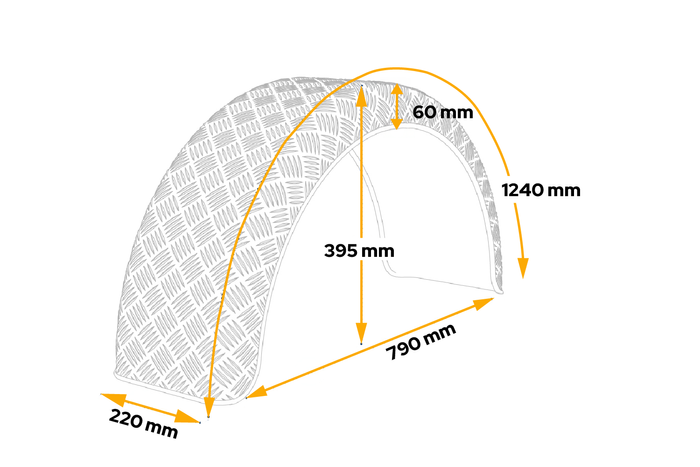 Blatník pro přívěs 15-16" DOMAR D29130 podběh kola 790/220 mm
