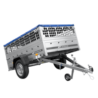 Jednonápravový přívěs 200x125 UNITRAILER GARDEN 201 KIPP s pletivovými bočnicemi, rámem H-0 a modrou plachtou