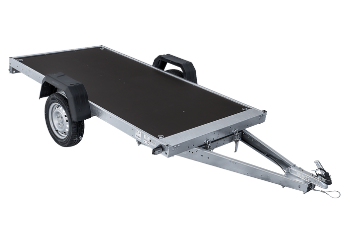 Jednonápravový přívěs na pružinách 264x125 UNITRAILER FORCE 264/R KIPP s rámem H-800 a šedým krytem