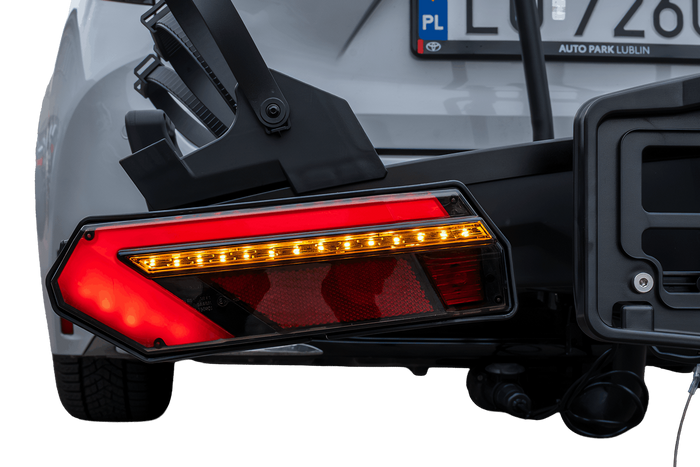 Inter Pack Velox 3 LED - skládací nosič kol na tažné zařízení pro 3 kola s LED světly (černý)