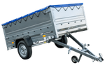 Přívěs Garden Trailer 230 KIPP s BIS bočnicemi a modrou plachtou