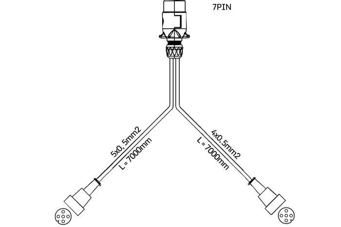 Zadní světla ASPÖCK MULTIPOINT V + svazek MANTES 7m 7PIN