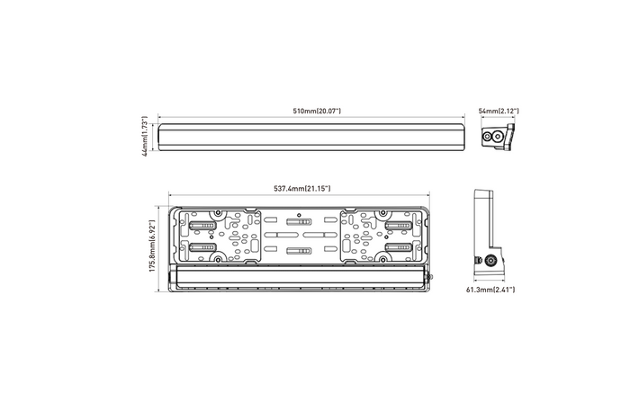 Rámec registrační značky s LED osvětlením TT TECHNOLOGY TT.11013 dálkové a obrysové světlo 12/24V