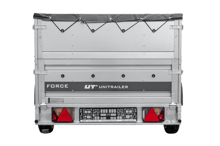 Lehký přívěs 264x125 UNITRAILER FORCE 264 KIPP s bočnicemi BIS, rámem H-0 a šedou plachtou