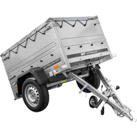 Přívěs Garden Trailer 150 KIPP s BIS bočnicemi, rámem H-0 a šedou plachtou