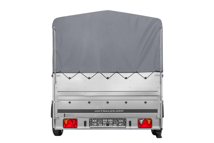 Přívěs Garden Trailer 265 KIPP s BIS bočnicemi, rámem H-800 a šedou plachtou