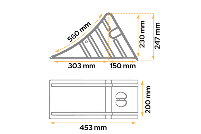 Klín pod kola s montážním držákem AL-KO UK53 výška 247 mm