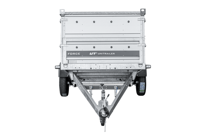 Jednonápravový přívěs na pružinách 264x125 UNITRAILER FORCE 264/R KIPP s bočnicemi BIS a hliníkovou plachtou