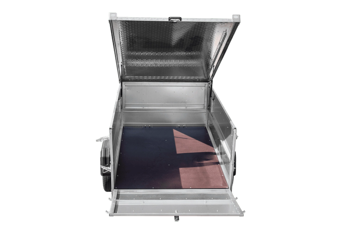 Lehký přívěs na pružinách 200x125 UNITRAILER GARDEN 201/R KIPP s bočnicemi BIS a hliníkovou plachtou