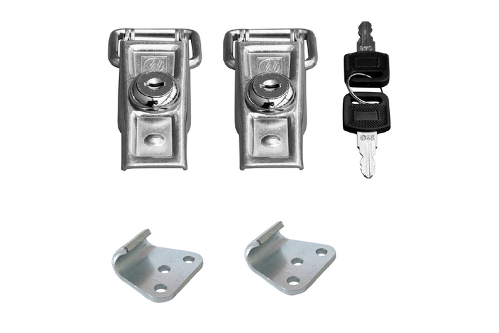 Sada bočních háků s upevňovacími prvky WINTERHOFF BVS 60-1 + BVSG 60-A, kompletní boční zámek přívěsu s klíčem