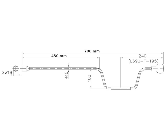 Klika pro AL-KO 1213048, výsuvná podpěra pro přívěs 760 mm 19 mm