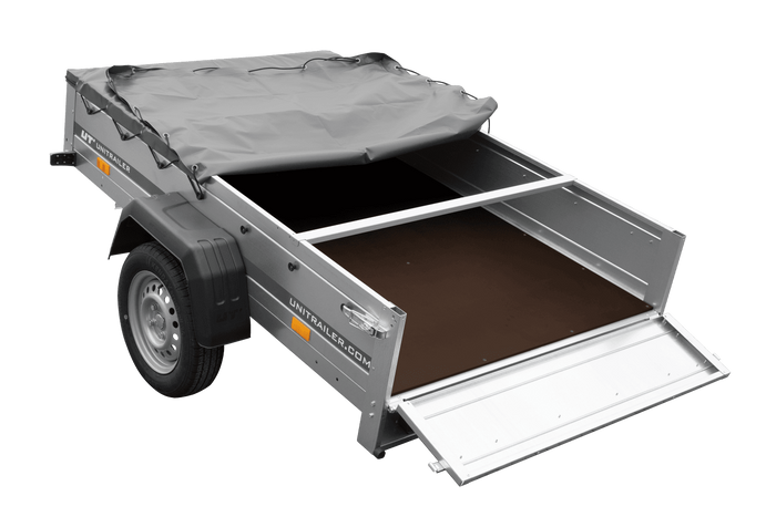 Přívěs za auto 200x125 UNITRAILER GARDEN 201 KIPP s rámem H-0 a šedým krytem