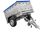 Lehký přívěs 150x106 UNITRAILER GARDEN 150 KIPP s bočnicemi BIS a modrým krytem