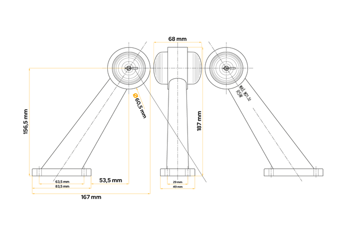 Univerzální obrysová lampa WAŚ 263/I na gumovém rameni