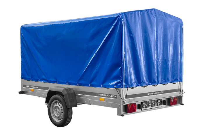 Jednonápravový přívěs 264x150 UNITRAILER GARDEN 265 KIPP s rámem H-1100 a modrým krytem