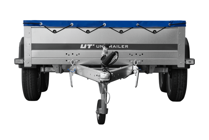 Dvounápravový přívěs 264x125 UNITRAILER GARDEN 264/2 KIPP s rámem H-0 a modrou plachtou