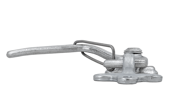 Pravé boční závěsné zařízení s upevňovacím prvkem WINTERHOFF WV 10-R + WVG 10-A, kompletní uzavření strany přívěsu