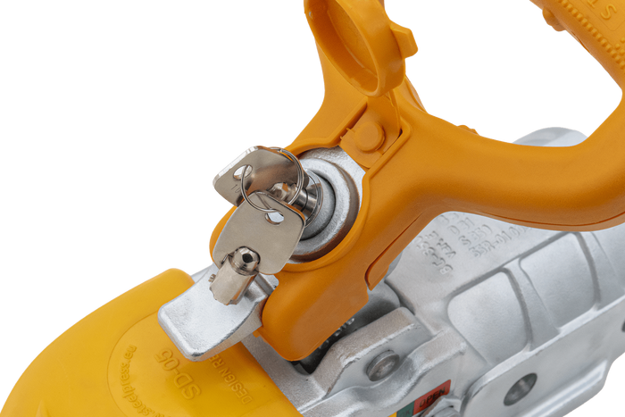 Kulové tažné zařízení STEELPRESS BC-3500E-00-02+SD pro přívěs o hmotnosti 3500 kg s ojí z litinové trubky o průměru 60,5 mm