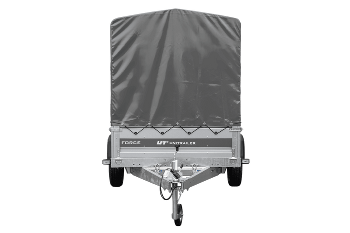 Přívěs za auto 264x125 UNITRAILER FORCE 264 KIPP s rámem H-1100 a šedou plachtou