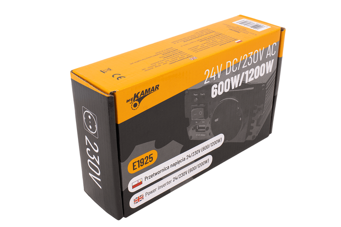 Měnič napětí 24V/230V (600/1200W) KAMAR E1925