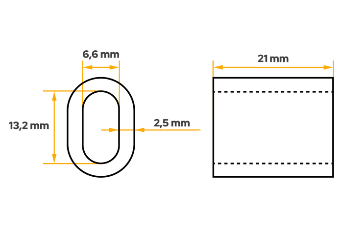 Hliníková spojka pro lana DROMET ZLA.6, objímka pro lana 6 mm