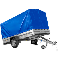 Přívěs za auto na pružinách 264x150 UNITRAILER GARDEN 265/R KIPP s rámem H-1100 a modrým krytem