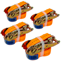 Sada čtyř oranžových přepravních pásů UNITRAILER 4m/25mm/1t s napínákem