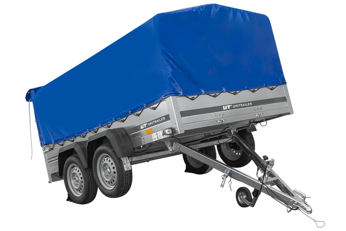 Dvounápravový přívěs 264x150 UNITRAILER GARDEN 265/2 KIPP s rámem H-800 a modrým krytem