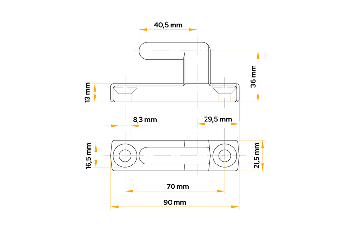 Držák pantu na boční stranu přívěsu WINTERHOFF BSCHG 40-A