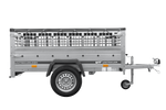 Jednonápravový přívěs 200x125 UNITRAILER GARDEN 201 KIPP s pletivovými bočnicemi a šedou plachtou