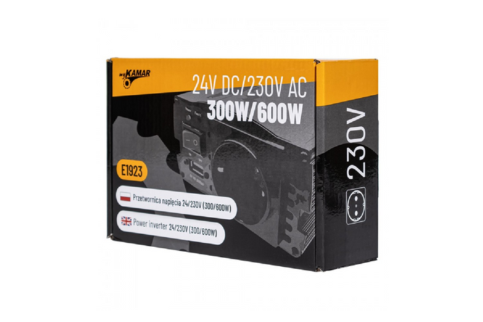 Měnič napětí 24V/230V (300/600W) KAMAR E1923