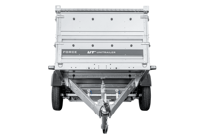 Jednonápravový přívěs na pružinách 230x125 UNITRAILER FORCE 230/R KIPP s bočnicemi BIS a hliníkovou plachtou