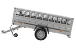 Jednonápravový přívěs 264x125 UNITRAILER GARDEN 264 KIPP s pletivovými bočnicemi a šedou plachtou