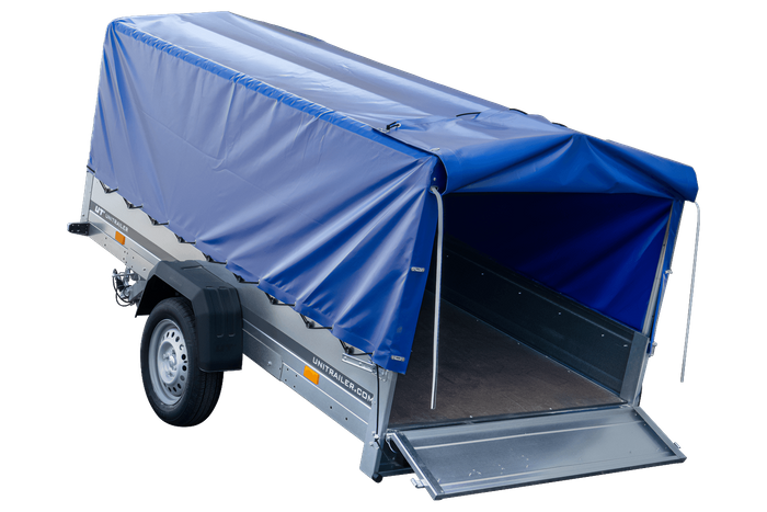 Lehký přívěs 264x125 UNITRAILER GARDEN 264 KIPP s rámem H-800 a modrým krytem