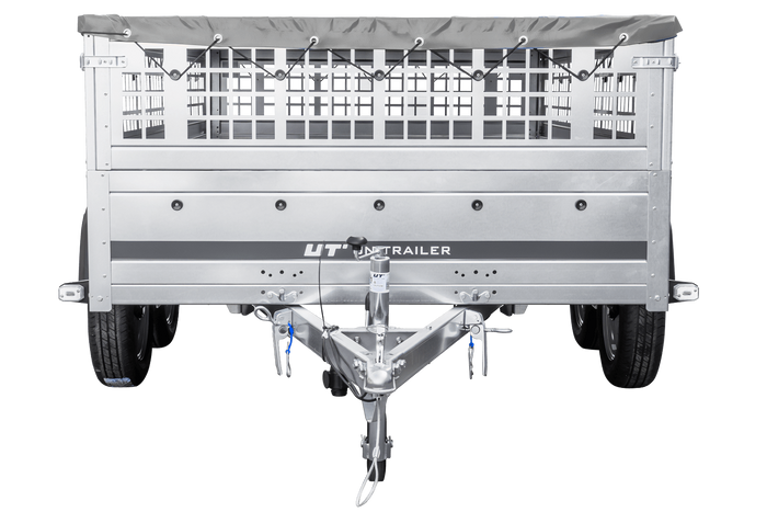 Lehký přívěs 264x150 UNITRAILER GARDEN 265/2 KIPP s pletivovými bočnicemi, rámem H-0 a šedým krytem