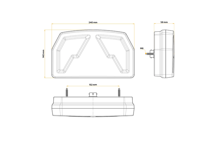 Zadní světla FRISTOM FT-372 LED bajonet 6-PIN 6 funkcí levé+pravé