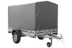 Přívěs za auto s hliníkovými bočnicemi 230x125 Unitrailer Garden 230 KIPP ALU s rámem H1100 a šedým krytem