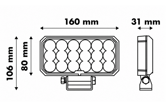 LED pracovní reflektorová svítilna LAYTZ LY7305 72xLED 7000lm obdélníková