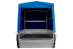 Dvounápravový přívěs 264x125 UNITRAILER GARDEN 264/2 KIPP s rámem H-1100 a modrou plachtou