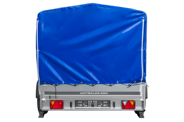 Dvounápravový přívěs 264x150 UNITRAILER GARDEN 265/2 KIPP s rámem H-1100 a modrým krytem