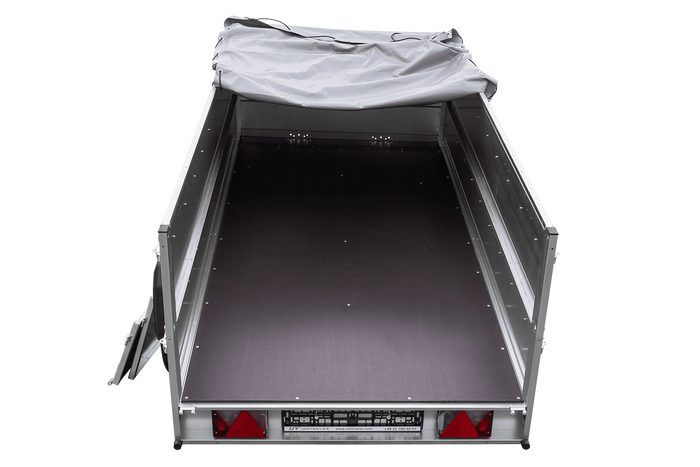 Přívěs Garden Trailer 264/2 KIPP s BIS bočnicemi, rámem H-0 a šedou plachtou