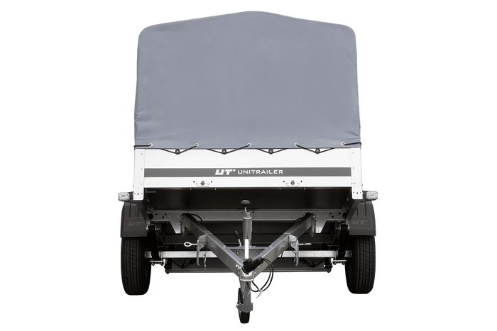 Jednonápravový přívěs na pružinách 200x125 UNITRAILER GARDEN 201/R KIPP s rámem H-800 a šedou plachtou