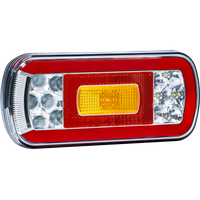 6-funkční LED zadní svítilna s pozičním světlem, couvací světlo, STOP světlo, kontrolka, osvětlení SPZ a odrazka, 1m kabel.